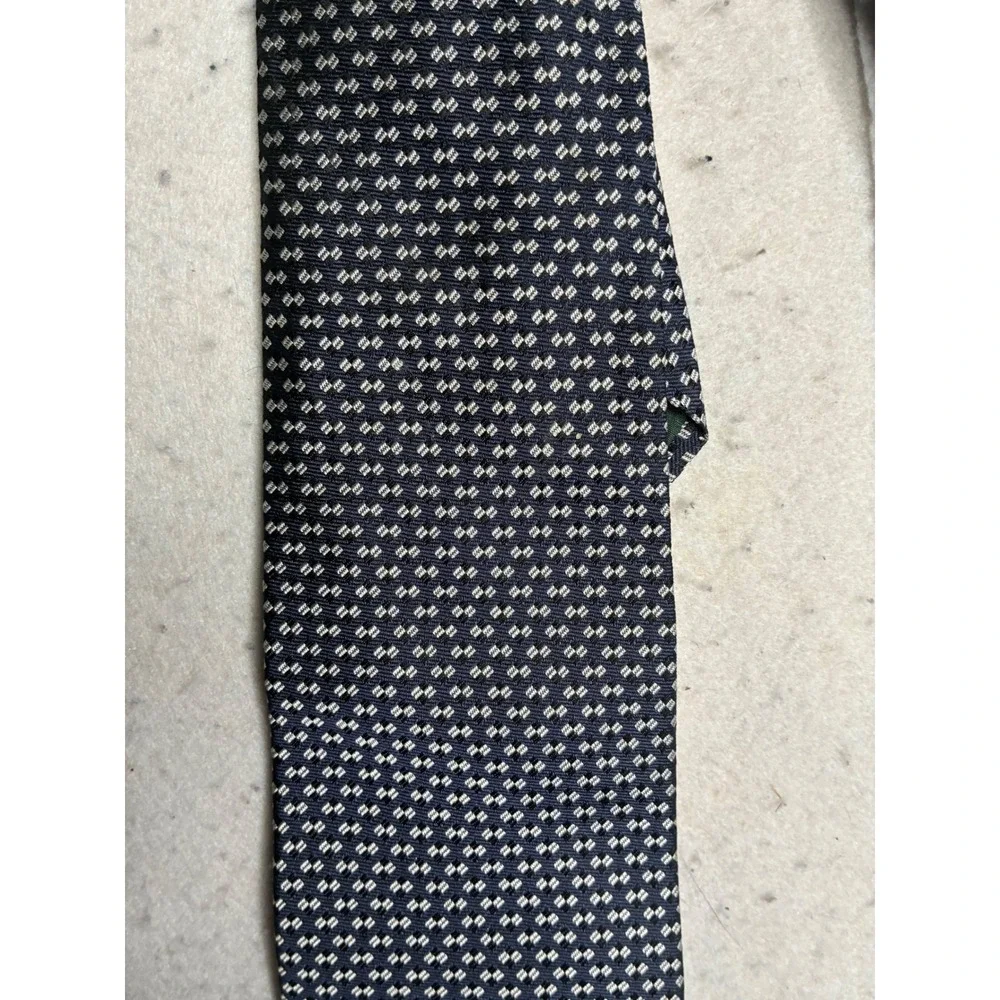 Lauren Ralph Lauren Mens Navy Blue Geometric Diamond Silk Tie Hand Finished USA